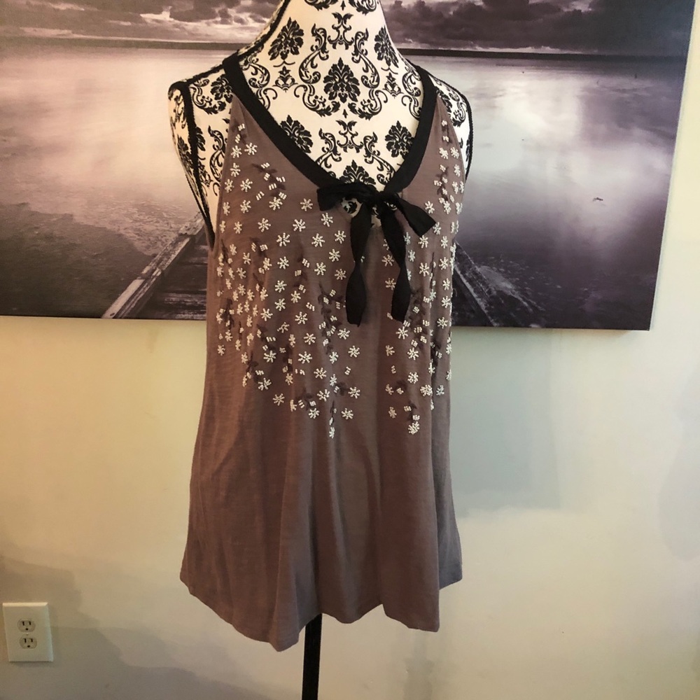 MOVING SALE Free People ribbon beaded floral tank